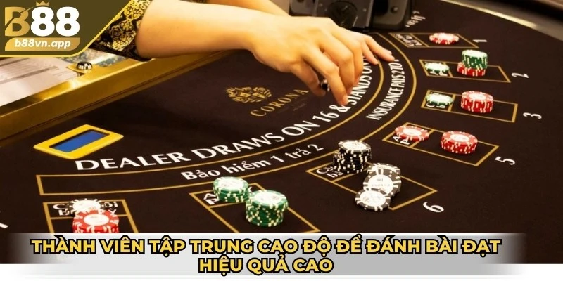 Thành viên hãy tập trung cao độ để đánh bài đạt hiệu quả cao