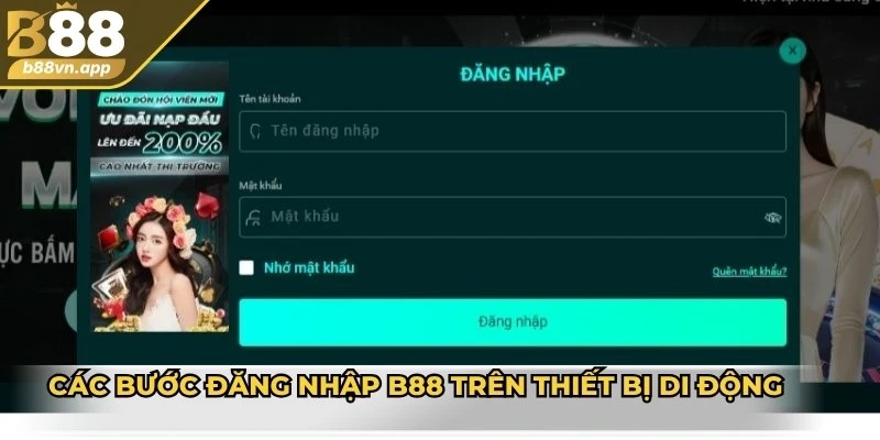 Các bước đăng nhập B88 trên thiết bị di động
